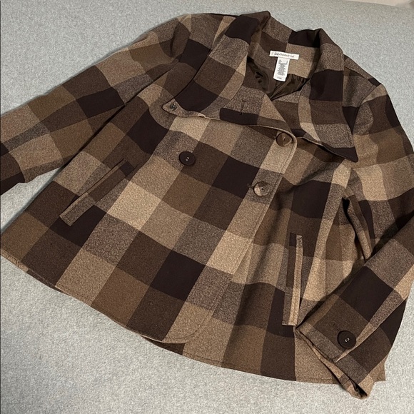 Liz Claiborne Brown Plaid Jacket - Picture 9 of 9